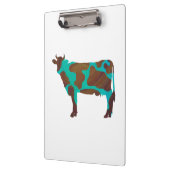 Kuh Brown und Aquamarine Silhouette Klemmbrett (Links)