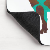 Kuh Brown und Aquamarine Silhouette Mousepad (Ecke)