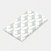 Kuh Brown und Aquamarine Silhouette Post-it Klebezettel (angewinkelt)