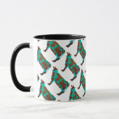 Kuh Brown und Aquamarine Silhouette Tasse (Links)