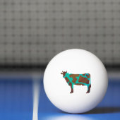 Kuh Brown und Aquamarine Silhouette Tischtennisball (Netto)