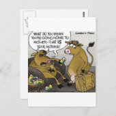 Kuh Bull Scheidung Funny Cartoon Geschenke & T-Shi Postkarte (Vorne/Hinten)