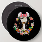 Kuh Bunny Oars Happy Oster Bauer Button (Vorne & Hinten)