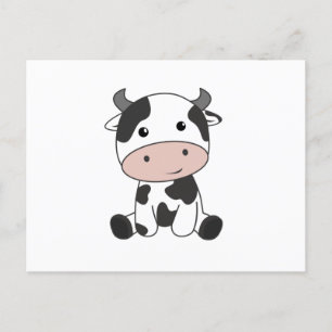 Kuh Calf Baby Kuh Patches Niedlich Postkarte