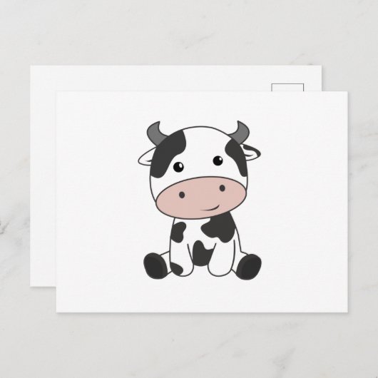 Kuh Calf Baby Kuh Patches Niedlich Postkarte (Vorne/Hinten)