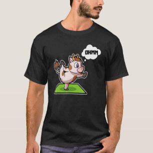 Kuh Calf Yoga Posen Sport Gymnastik Ohm Herzschlag T-Shirt