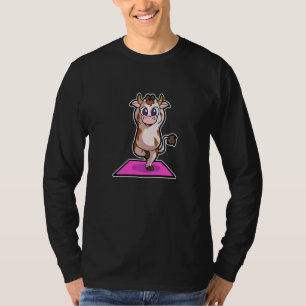 Kuh Calf Yoga Posen Sport Gymnastik Ohm Herzschlag T-Shirt