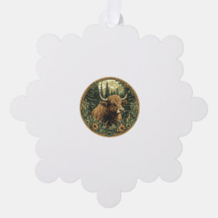 Kuh Cottage Kern Floral Kuh Ornament Karte