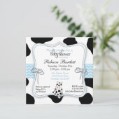 Kuh-Cowboy-Babyparty-Einladung Einladung (Stehend Vorderseite)