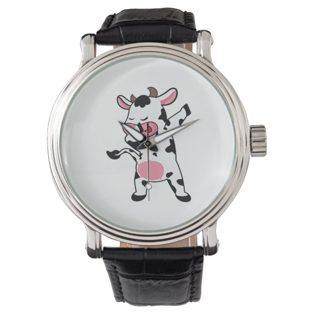 Kuh Dabbing Bauer Dab Tanz Armbanduhr (Vorderseite)