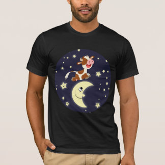 Kuh des niedlichen Cartoon, die über den T - Shirt