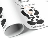 Kuh-Design Geburtstag Geschenkpapier (Rolleneckpunkt)