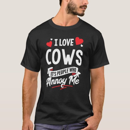 Kuh Design - Ich liebe Kühe T-Shirt (Vorderseite)