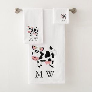 Kuh-Design Monogramm Badhandtuch Set