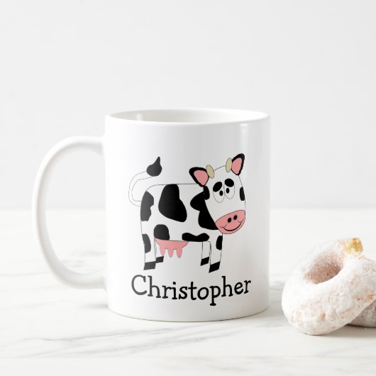 Kuh-Design personalisiert Kaffeetasse (Mit Donut)
