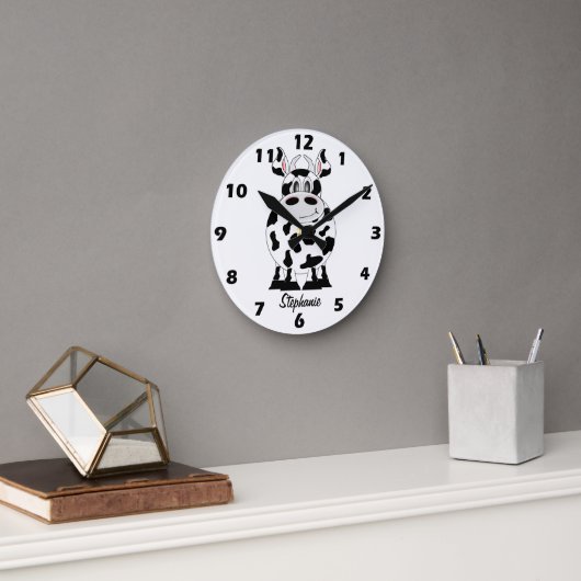 Kuh-Design Runde Wanduhr (Büro)
