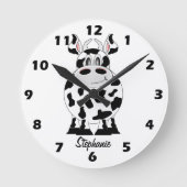Kuh-Design Runde Wanduhr (Vorderseite)