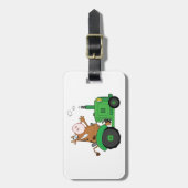 Kuh, die einen Traktor fährt Gepäckanhänger (Vorderseite vertikal)