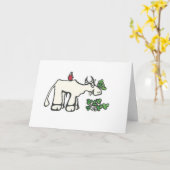 Kuh, die Klee-personalisierte Gruß-Karte isst Karte (Gelbe Blume)