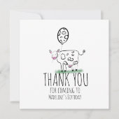 Kuh Doodle Farm Animal Birthday Party Danke (Vorderseite)