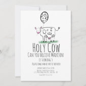 Kuh Doodle Farm Tier Geburtstagspartei Einladung (Vorderseite)