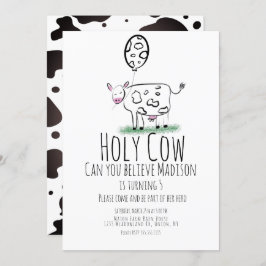 Kuh Doodle Farm Tier Geburtstagspartei Einladung