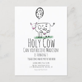 Kuh Doodle Farm Tier Geburtstagspartei Postkarte