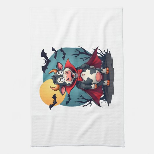 Kuh Dracula Rises Geschirrtuch (Vertikal)