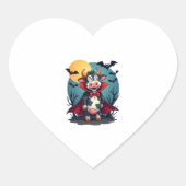 Kuh Dracula Rises Herz-Aufkleber (Vorderseite)