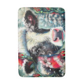 Kuh Dreaming der wärmeren Zeiten Aquamarin Rote Fl Badematte (Vorderseite Vertikal)