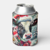 Kuh Dreaming der wärmeren Zeiten Aquamarin Rote Fl Dosenkühler (Kanne Vorderseite)