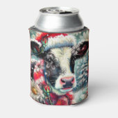 Kuh Dreaming der wärmeren Zeiten Aquamarin Rote Fl Dosenkühler (Kanne Rückseite)