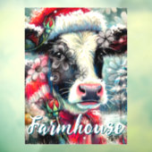 Kuh Dreaming der wärmeren Zeiten Aquamarin Rote Fl Fensteraufkleber (Blatt 3)