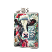 Kuh Dreaming der wärmeren Zeiten Aquamarin Rote Fl Flachmann (Links)