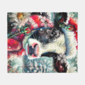 Kuh Dreaming der wärmeren Zeiten Aquamarin Rote Fl Fleecedecke (Vorderseite (Horizontal))