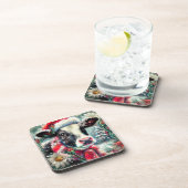 Kuh Dreaming der wärmeren Zeiten Aquamarin Rote Fl Getränkeuntersetzer (Rechte Seite)