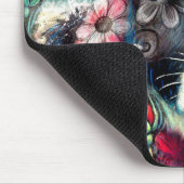 Kuh Dreaming der wärmeren Zeiten Aquamarin Rote Fl Mousepad (Ecke)