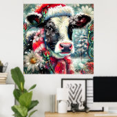 Kuh Dreaming der wärmeren Zeiten Aquamarin Rote Fl Poster (Heimbüro)