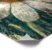 Kuh Dreaming der wärmeren Zeiten Aquamarin Rote Fl Poster (Ecke)