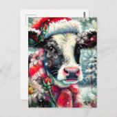 Kuh Dreaming der wärmeren Zeiten Aquamarin Rote Fl Postkarte (Vorne/Hinten)