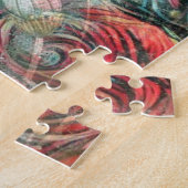 Kuh Dreaming der wärmeren Zeiten Aquamarin Rote Fl Puzzle (Seite)