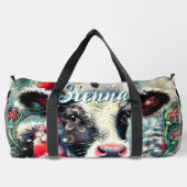 Kuh Dreaming der wärmeren Zeiten Blüten Personalis Duffle Bag (Rückseite)