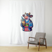 Kuh Drink Bubble Tee Japanischer Kimono _2 Wandteppich (Beispiel)