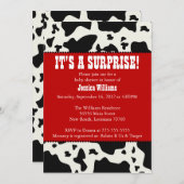 Kuh-Druck-Babyparty Einladung (Vorne/Hinten)