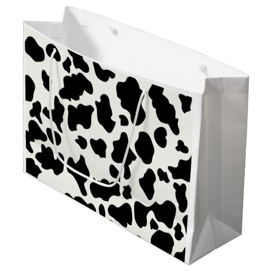 Kuh-Druck Große Geschenktüte (Vorderseite Schrägansicht)