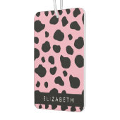 Kuh-Druck, Kuh-Spots, rosa Kuh, Ihr Name Autolufterfrischer (Links)