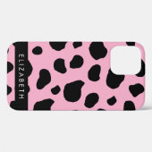 Kuh-Druck, Kuh-Spots, rosa Kuh, Ihr Name Case-Mate iPhone Hülle (Rückseite (Horizontal))