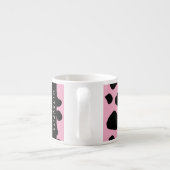 Kuh-Druck, Kuh-Spots, rosa Kuh, Ihr Name Espressotasse (Rückseite)