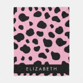 Kuh-Druck, Kuh-Spots, rosa Kuh, Ihr Name Fleecedecke (Vorderseite)
