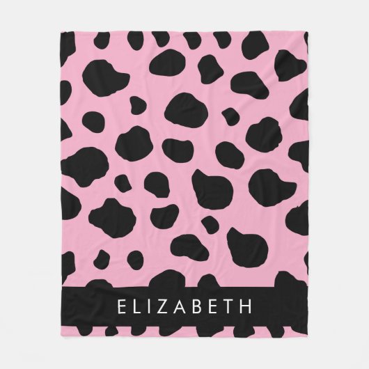 Kuh-Druck, Kuh-Spots, rosa Kuh, Ihr Name Fleecedecke (Vorderseite)